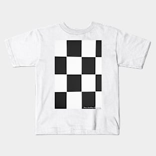 Black and white square check pattern for impact or effect. Kids T-Shirt